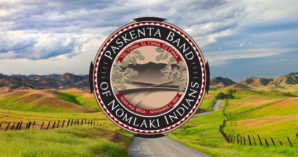 Logo with landscape background